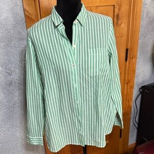 J. Jill Green Striped Women’ Shirt